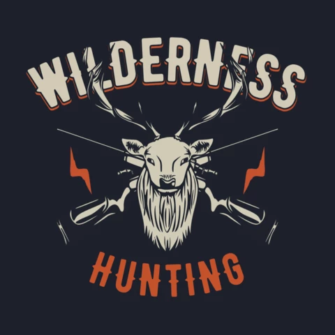 Modèle de conception de t-shirt vintage tête de cerf et fusil de chasse