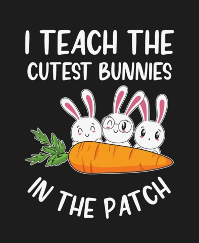 Enseño los conejitos más monos en la plantilla de diseño de camisetas con parches