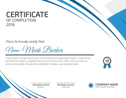 Abstract Corporate Award Certificate Post Design Template