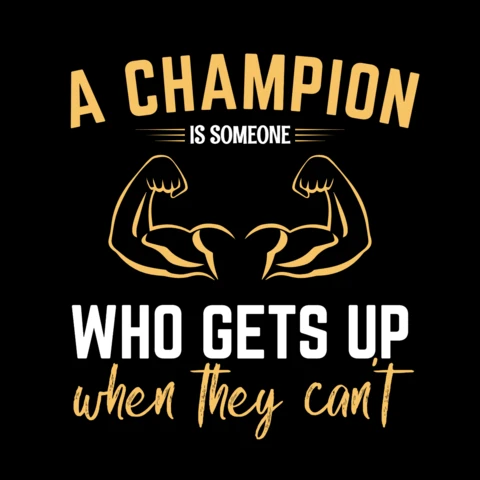 Bodybuilder Champion Quote T-shirt Design Template