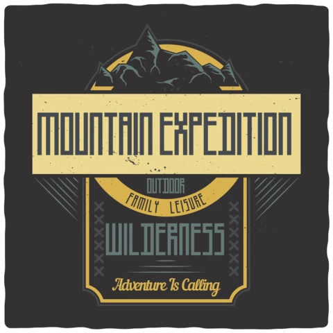 Mountain Expedition T-shirt Design Template