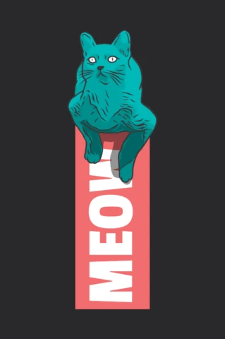 Modelo de design de camiseta do gato Meow