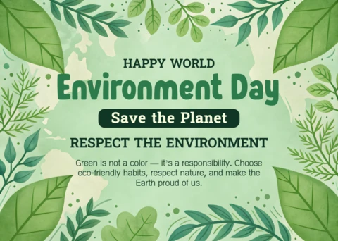 Green Watercolor Design Template for World Environment Day