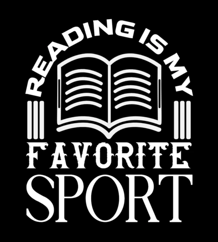 Reading Is My Favorite Sport T-shirt Design Template