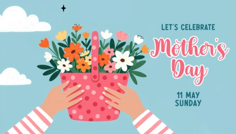 Whimsical Mother's Day Celebration Design Template with Floral Elements
