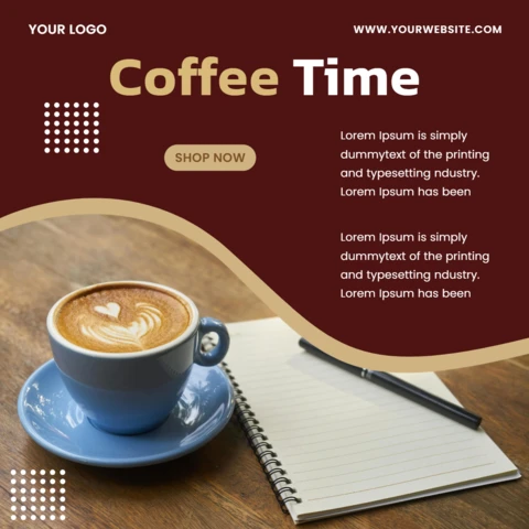 Coffee Time Social Media Post Design Template