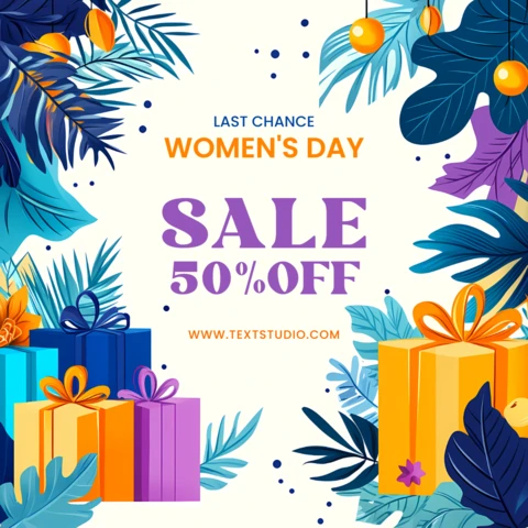Floral Women's Day Sale Template With a Colorful Design With Gifts