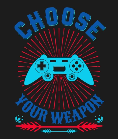 Choisissez votre arme contrôleur de jeu vidéo modèle de t-shirt gaming