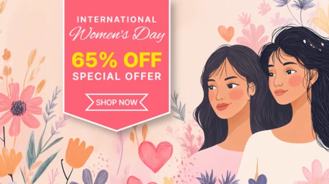 International Women's Day Promotional Template Design with Discount