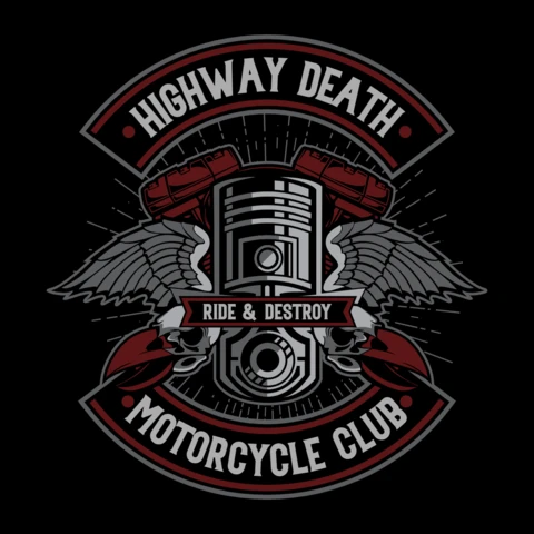Highway Death Motorcycle Club T-shirt Design Template