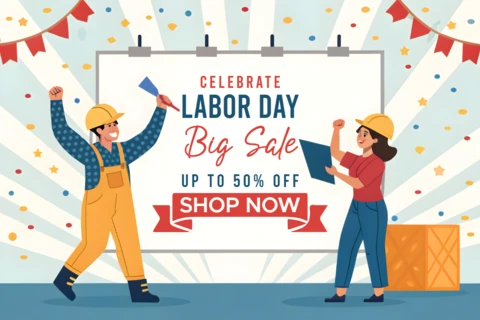 Labor Day Sale Celebration Design Template – Fun and Colorful Editable Layout
