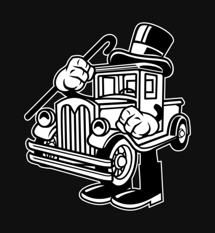 Old Truck Cartoon Character T-Shirt Design Template