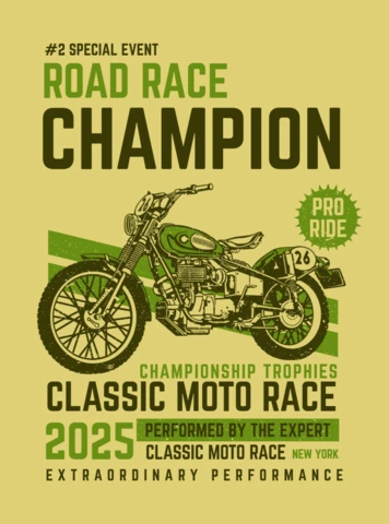 Classic Moto Race Poster Design Template