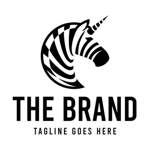 Unicorn Zebra Logo Design Template