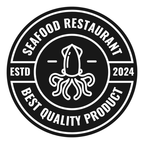 Design de modelo de logotipo de produto de melhor qualidade para restaurante de frutos do mar