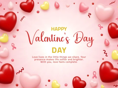 Valentine's Day Heart Design Template for Greeting Cards