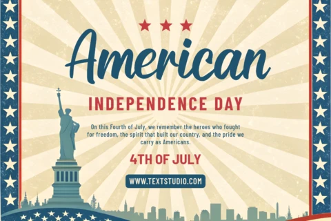 American Independence Day Celebration Template with Statue of Liberty Design