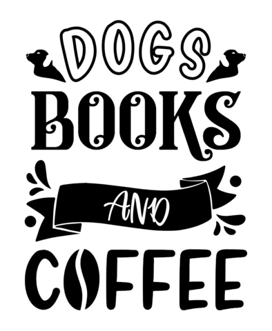 Dogs Books And Coffee T-Shirt Design Template