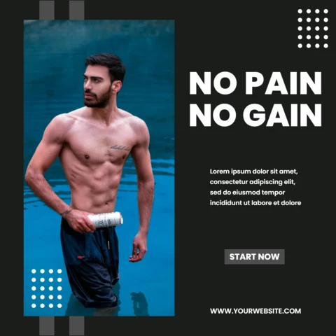 Gym Center Lifestyle Promotional Instagram Post Design Template