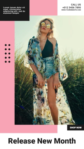 Plantilla de diseño de publicación de historias de Instagram de moda y estilo