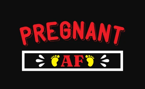 Pregnant AF T-Shirt Design Template