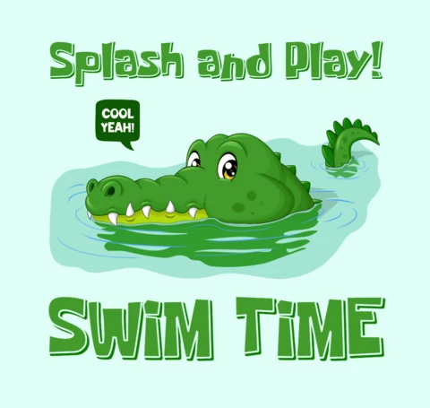 Fun Swim Time Design Template for Kids' Activities