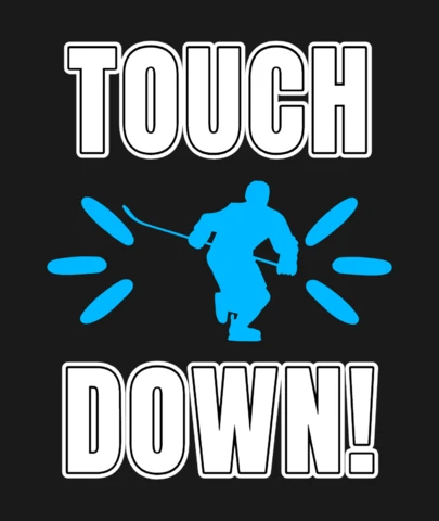 Touch Down Celebratory Sports Ice Hockey T-Shirt Design Template
