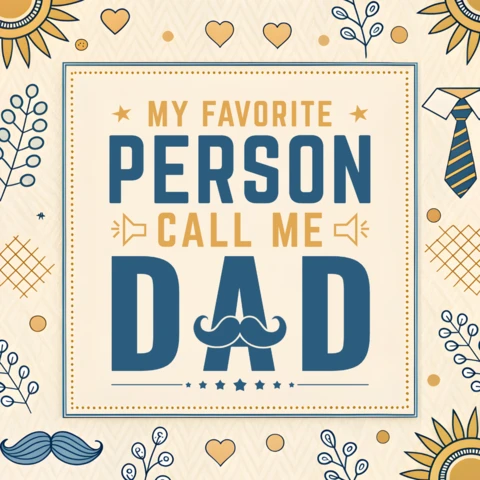 Modèle de merchandising inspiré du vintage pour la fête des pères : ma personne préférée m'appelle papa.