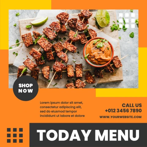 Striking Visual Restaurant Ad Instagram Post Design Template
