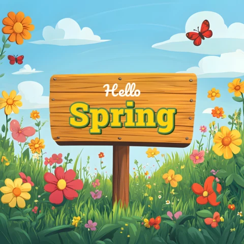Spring Floral Design Template with Whimsical Style for Marketing and Brochures