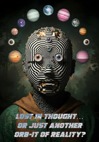 Futuristic Surreal Art Poster Template: Exploring Cosmic Consciousness and Reality