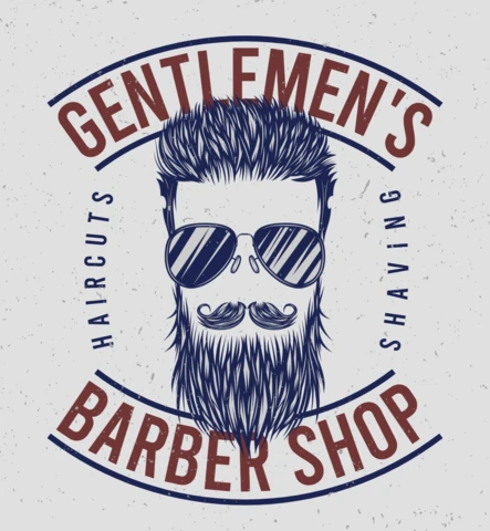 Hipster Beard And Glasses Barbershop T-Shirt Design Template