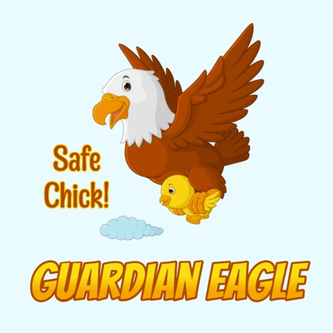 Plantilla de diseño de águila guardiana para temas de seguridad infantil