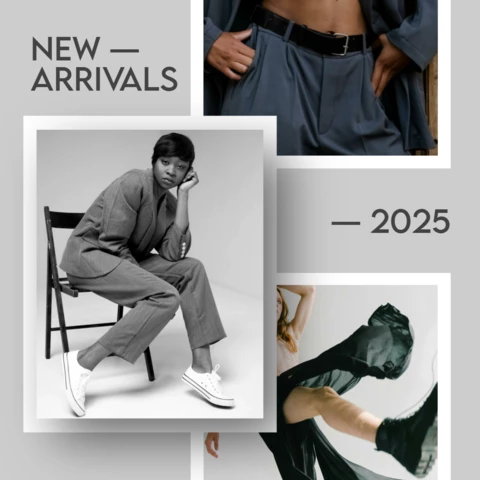 Collage de fotos gris y negro recién llegados publicación de instagram