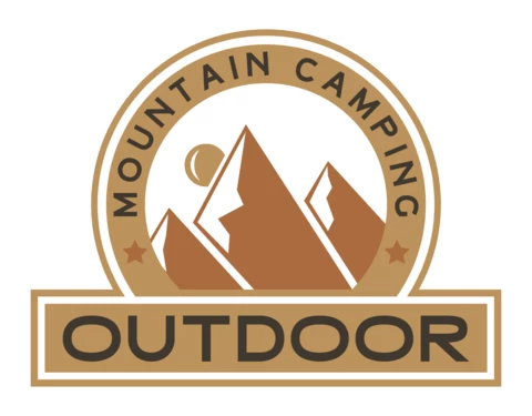Mountain Camping Outdoor Badge Template Design