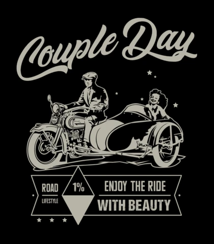Motorcycle Sidecar Vintage T-shirt Design Template