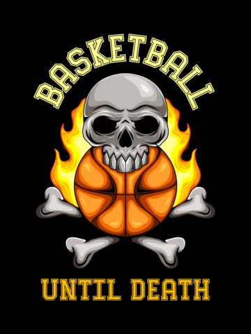 Basketball Skull Mascot T-shirt Design
