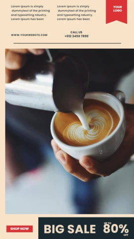 Big Sale Coffee Instagram Story Post Design Template