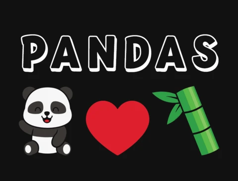 Panda Loves Bamboo T-Shirt Design Template