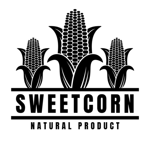 Logo di design del prodotto naturale mais dolce modello nero