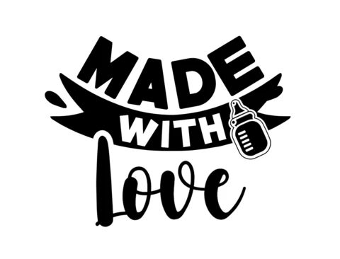 Plantilla de diseño de camiseta para bebé "Made with love
