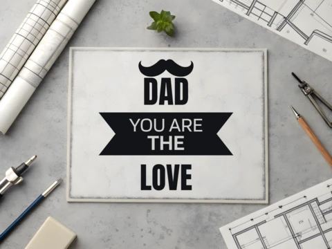 Editable Vintage Style Father's Day Design Template: 'Dad, You Are The Love'