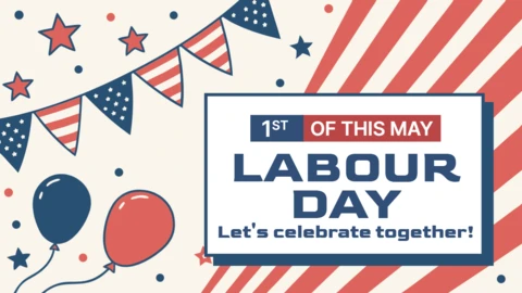 Festive Labour Day Celebration Template - Retro Design for Editable Events
