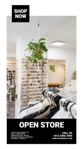 Opening Store Advertising Instagram Story Post Design Template