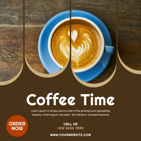 Plantilla de diseño de publicaciones en redes sociales a la hora del café