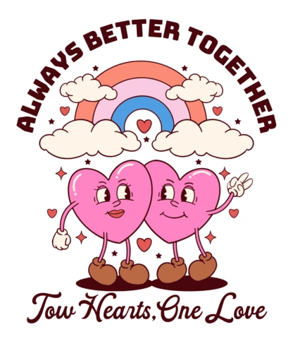 Valentine's Day Love Hearts Design Template for T-Shirt