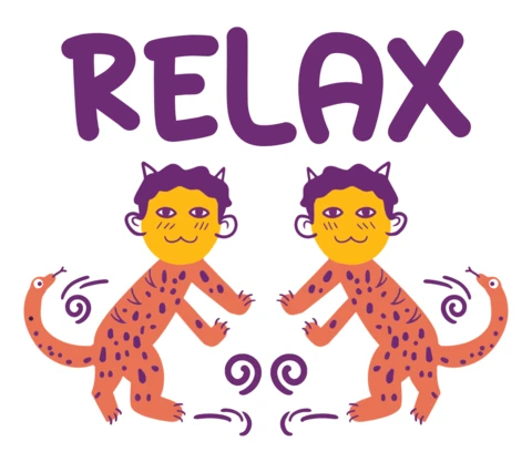 Playful Relaxation Design Template with Cartoon Animals