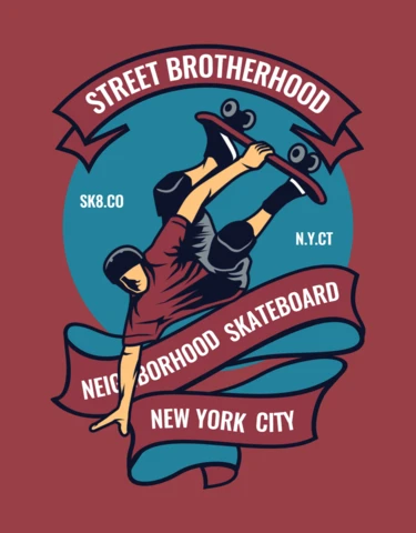 Plantilla de diseño de camiseta vintage de monopatín