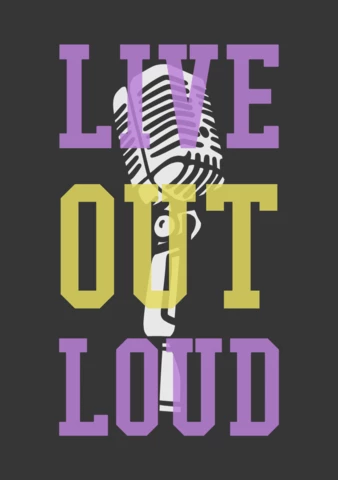 Live Out Loud With Microphone Vintage T-shirt Design Template