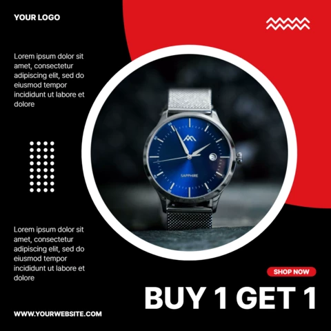 Watch Store Sale Social Media Post Design Template